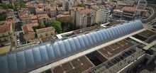 Accesso in sicurezza su tetto vegetale nella stazione ferroviaria di St-Roch - Montpellier, Francia