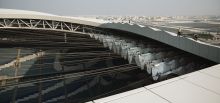 Set of safety equipments on an architectural stadium in Qatar - Al Wakrah, Qatar